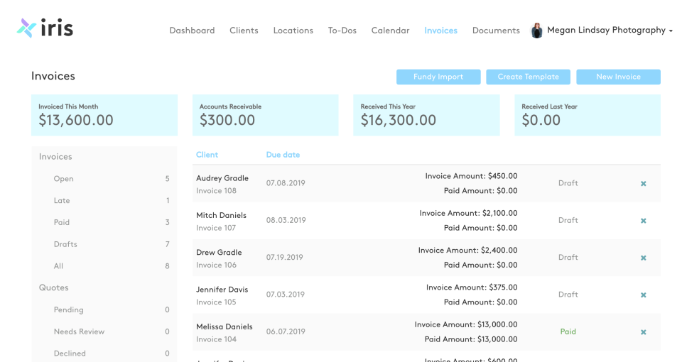screenshot of Iris Works